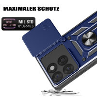 Outdoor Panzer Hülle für Motorola Edge 60 / Edge 60 Fusion Handyhülle mit Kameraschutz Ringhalter in Blau
