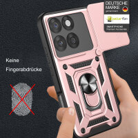 Outdoor Panzer Hülle für Motorola Edge 60 / Edge 60 Fusion Handyhülle mit Kameraschutz Ringhalter in Rosegold