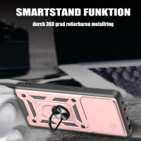 Outdoor Panzer Hülle für Motorola Edge 60 / Edge 60 Fusion Handyhülle mit Kameraschutz Ringhalter in Rosegold