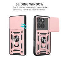 Outdoor Panzer Hülle für Motorola Edge 60 / Edge 60 Fusion Handyhülle mit Kameraschutz Ringhalter in Rosegold