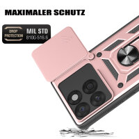 Outdoor Panzer Hülle für Motorola Edge 60 / Edge 60 Fusion Handyhülle mit Kameraschutz Ringhalter in Rosegold