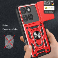 Outdoor Panzer Hülle für Motorola Edge 60 / Edge 60 Fusion Handyhülle mit Kameraschutz Ringhalter in Rot