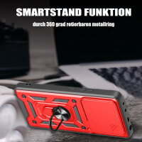 Outdoor Panzer Hülle für Motorola Edge 60 / Edge 60 Fusion Handyhülle mit Kameraschutz Ringhalter in Rot