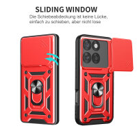 Outdoor Panzer Hülle für Motorola Edge 60 / Edge 60 Fusion Handyhülle mit Kameraschutz Ringhalter in Rot