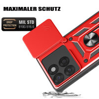 Outdoor Panzer Hülle für Motorola Edge 60 / Edge 60 Fusion Handyhülle mit Kameraschutz Ringhalter in Rot