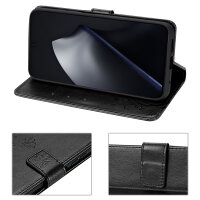 Hülle für Xiaomi 15T Pro Handy Tasche Handyhülle Wallet Case Flip Cover in Schwarz