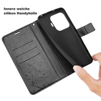 Hülle für Xiaomi 15T Pro Handy Tasche Handyhülle Wallet Case Flip Cover in Schwarz