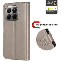 Hülle für Xiaomi 15T Pro Handy Tasche Handyhülle Wallet Case Flip Cover in Grau