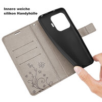 Hülle für Xiaomi 15T Pro Handy Tasche Handyhülle Wallet Case Flip Cover in Grau