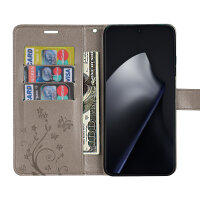 Hülle für Xiaomi 15T Pro Handy Tasche Handyhülle Wallet Case Flip Cover in Grau