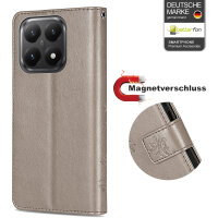 Hülle für Xiaomi 15T Handy Tasche Handyhülle Wallet Case Flip Cover in Grau