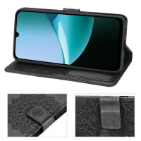 Handy Tasche für Xiaomi Redmi 15C Hülle Handyhülle Klapphülle Wallet Case in Schwarz