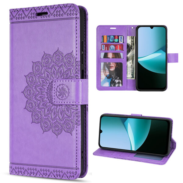 Handy Tasche für Xiaomi Redmi 15C Hülle Handyhülle Klapphülle Wallet Case in Lila