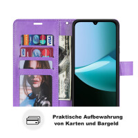 Handy Tasche für Xiaomi Redmi 15C Hülle Handyhülle Klapphülle Wallet Case in Lila