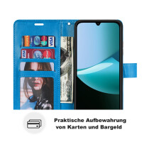 Handy Tasche für Xiaomi Redmi 15C Hülle Handyhülle Klapphülle Wallet Case in Blau