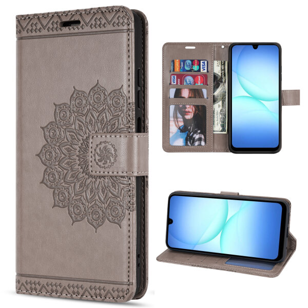 Handy Tasche für Samsung Galaxy A17 / A26 Hülle Handyhülle Klapphülle Wallet Case in Grau