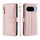 Handykette Google Pixel 10 / 10 Pro Hülle mit Band Handyhülle Kartenfächer PU Leder Umhängetasche in Rosa
