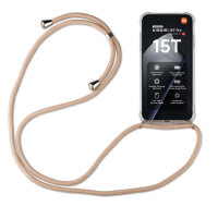Handykett für Xiaomi 15T Pro Hülle mit Kordel Handyhülle mit Band in Beige / Braun