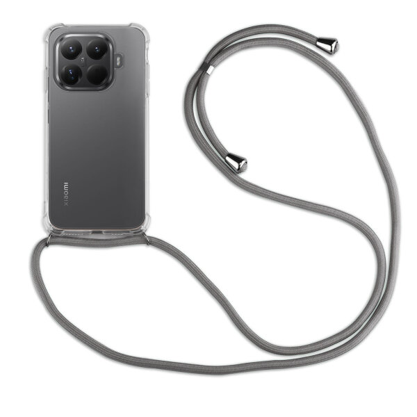 Handykett für Xiaomi 15T Pro Hülle mit Kordel Handyhülle mit Band in Grau