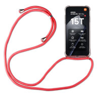 Handykett für Xiaomi 15T Pro Hülle mit Kordel Handyhülle mit Band in Rot