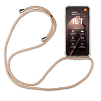 Handykett für Xiaomi 15T Hülle mit Kordel Handyhülle mit Band in Beige / Braun
