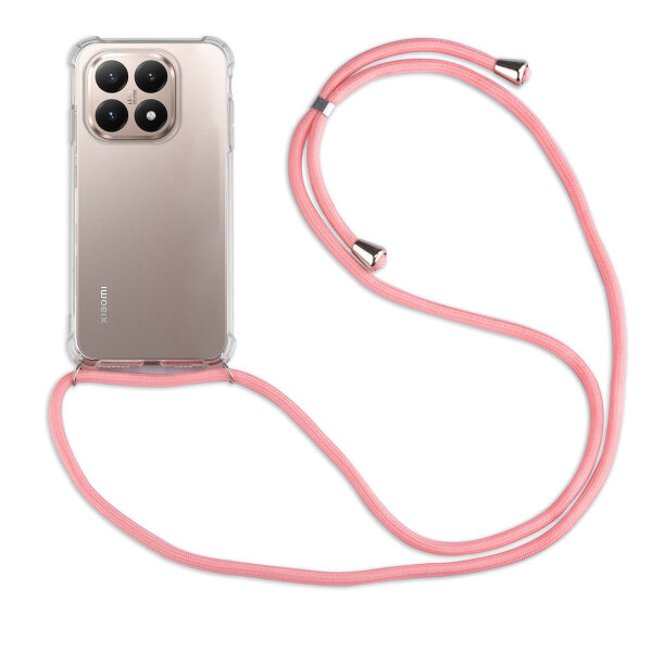 Handykett für Xiaomi 15T Hülle mit Kordel Handyhülle mit Band in Rosa