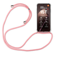 Handykett für Xiaomi 15T Hülle mit Kordel Handyhülle mit Band in Rosa