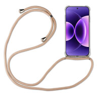 Handykett für Xiaomi 17 Pro Hülle mit Kordel Handyhülle mit Band in Beige / Braun