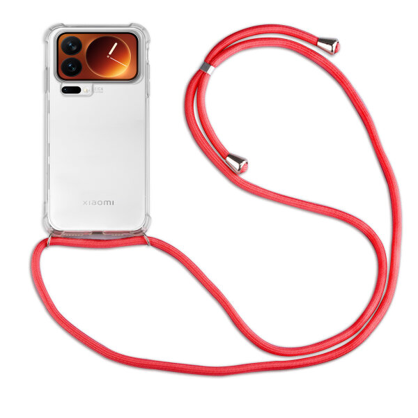 Handykett für Xiaomi 17 Pro Hülle mit Kordel Handyhülle mit Band in Rot