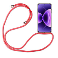 Handykett für Xiaomi 17 Pro Hülle mit Kordel Handyhülle mit Band in Rot