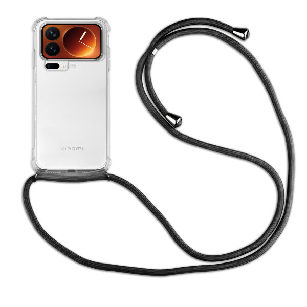 Handykett für Xiaomi 17 Pro Hülle mit Kordel Handyhülle mit Band in Schwarz
