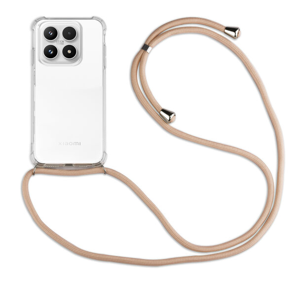 Handykett für Xiaomi 17 Hülle mit Kordel Handyhülle mit Band in Beige / Braun