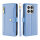 Handykette für Xiaomi 17 Hülle mit Band Handyhülle Kartenfächer PU Leder Umhängetasche in Hellblau