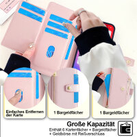 Handykette für Xiaomi 17 Hülle mit Band Handyhülle Kartenfächer PU Leder Umhängetasche in Rosa