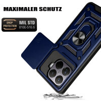 Outdoor Panzer Hülle Xiaomi 15T Handyhülle Kameraschutz Ringhalter in Blau