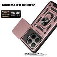 Outdoor Panzer Hülle Xiaomi 15T Handyhülle Kameraschutz Ringhalter in Rosegold