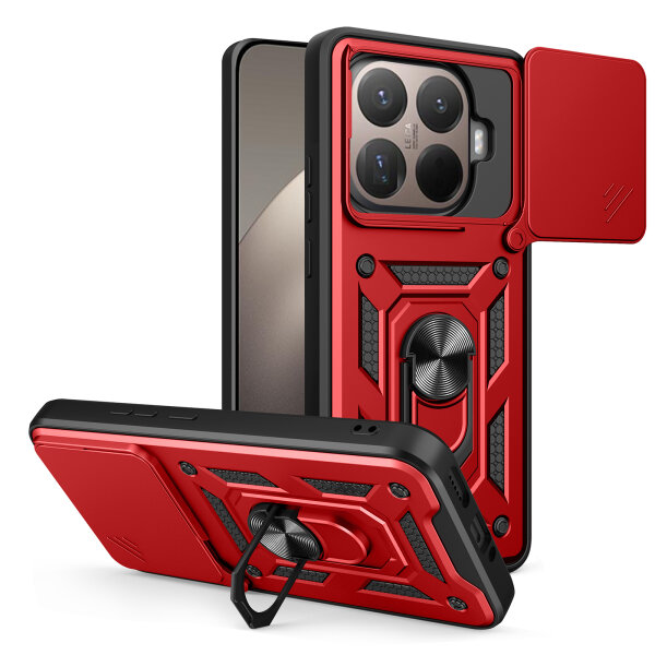 Outdoor Panzer Hülle Xiaomi 15T Handyhülle Kameraschutz Ringhalter in Rot