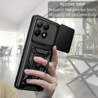 Outdoor Panzer Hülle Xiaomi 15T Handyhülle Kameraschutz Ringhalter in Schwarz