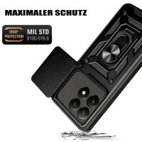 Outdoor Panzer Hülle Xiaomi 15T Handyhülle Kameraschutz Ringhalter in Schwarz