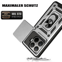 Outdoor Panzer Hülle Xiaomi 15T Handyhülle Kameraschutz Ringhalter in Silber