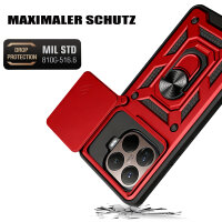 Outdoor Panzer Hülle Xiaomi 15T Pro Handyhülle Kameraschutz Ringhalter in Rot