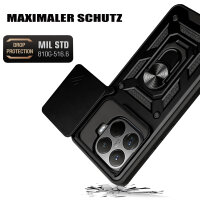 Outdoor Panzer Hülle Xiaomi 15T Pro Handyhülle Kameraschutz Ringhalter in Schwarz