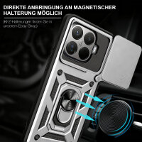 Outdoor Panzer Hülle Xiaomi 15T Pro Handyhülle Kameraschutz Ringhalter in Silber