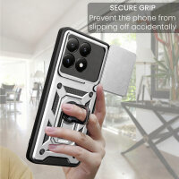 Outdoor Panzer Hülle Xiaomi 17 Handyhülle Kameraschutz Ringhalter in Silber