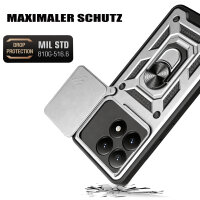 Outdoor Panzer Hülle Xiaomi 17 Handyhülle Kameraschutz Ringhalter in Silber