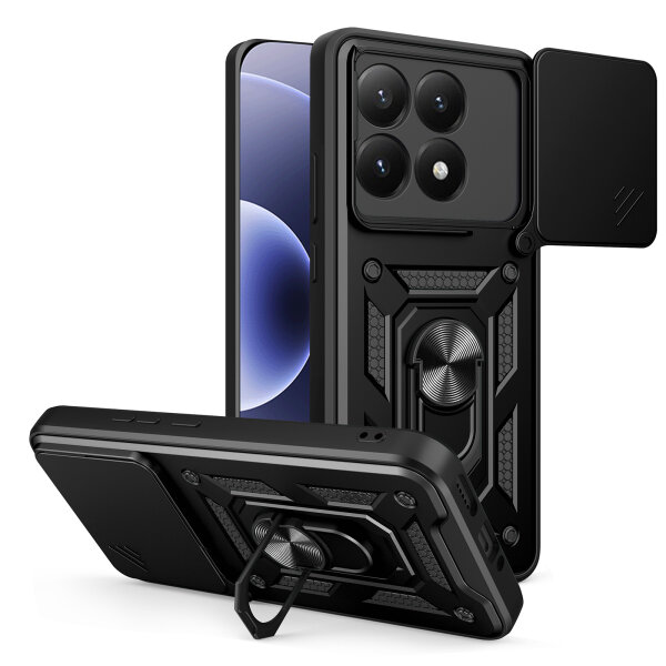 Outdoor Panzer Hülle Xiaomi 17 Handyhülle Kameraschutz Ringhalter in Schwarz