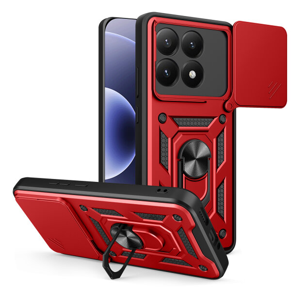 Outdoor Panzer Hülle Xiaomi 17 Handyhülle Kameraschutz Ringhalter in Rot