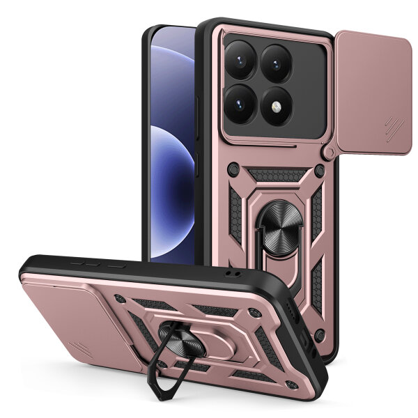 Outdoor Panzer Hülle Xiaomi 17 Handyhülle Kameraschutz Ringhalter in Rosegold