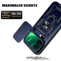 Outdoor Panzer Hülle Xiaomi 17 Pro Handyhülle Kameraschutz Ringhalter in Blau