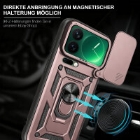 Outdoor Panzer Hülle Xiaomi 17 Pro Handyhülle Kameraschutz Ringhalter in Rosegold
